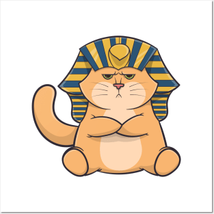 A british short hair golden cat with pharaoh accessories Posters and Art